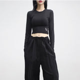 [NONCODE] New Dell Embroidery Crop T-shirt