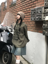 アイズオーバーサイズフィットワッフルニットフーディ