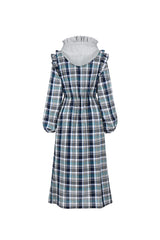0 7 ruffle hood check dress - NAVY (4642324119670)