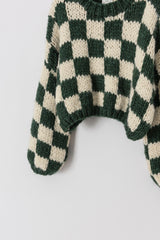 チェックプリーズハンドニットセーター / Check Please Hand-knit Sweater