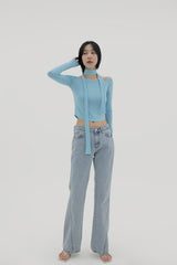 オフショルダーTシャツ / Off Shoulder Scarf T-Shirt (3color)