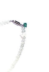貝殻ウサギターコイズクリスタルネックレス / SEASHELL RABBIT TURQUOISE CRYSTAL NECKLACE #103