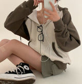 [BELLIDE MADE] Spring version. Raglan color zip-up hoodie
