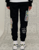 GRANNY SQUARE JOGGER PANTS BLACK (6691423453302)