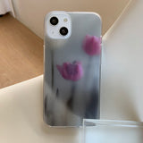 ピンクフラワーチューリップフォーンケース