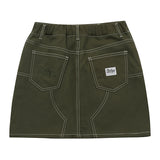KHAKI TOP STITCH MINI SKIRT