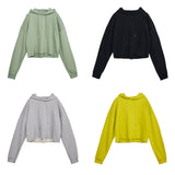 オールインワンクロップドフーディ/FL All-in-One Cropped Hoodie (4 colors)