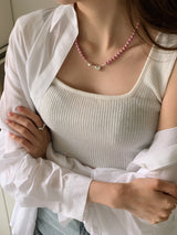 ノッティングピンクネックレス / [925silver] Notting pink Necklace