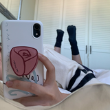 [セット] リーフシリーズ : フォーリンラブフォンケース / ローズスマホグリップ / [SET] Leaf series : Fallin' in love phone case + Rose tok