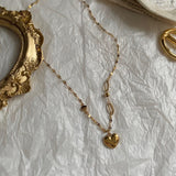 lal チャビーハートボールユニークツーウェイネックレス/lal Chubby Heart Ball Unique Two-Way Necklace
