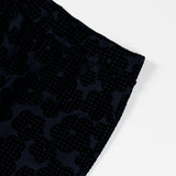 チェックフラワーブーツカットパンツ / flocking check flower boots cut pants (4649644032118)
