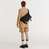 2-Buckle Biker Messenger Bag (Black)