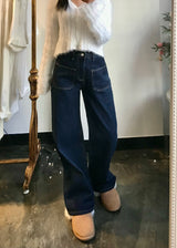 ワイドフィットダークブルーデニムパンツ / WIDE FIT DARK BLUE DENIM PANTS [17790]
