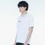 オーバーフィットセリフロゴピンタックラインTシャツ / OVERFIT SERIF LOGO PINTUCK LINE T-SHIRTS (WH)