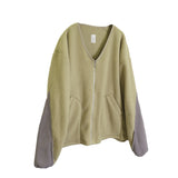 Double Face Fleece Cardigan / Olive Beige
