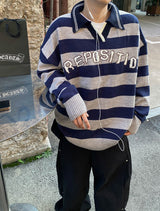 No.0461 90 stripe collar KNIT (3color)