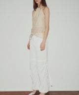 アンバランスホルターノースリーブ / UNBALANCED HALTER SLEEVELESS (BEIGE)
