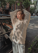 (UNISEX) リターンケーブルクラシックニット