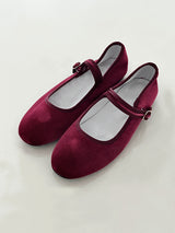 Velvet mary jane shoes