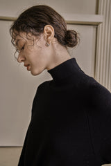 アンバランスニットドレス/UNBALANCED KNIT DRESS_BLACK