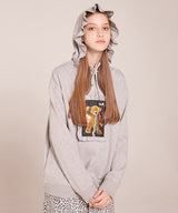 ラッフル付きフーディ グレー/ ruffle hoodie grey (2487641768054)