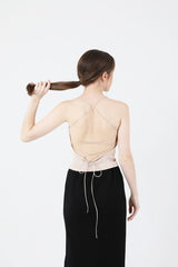 シースルーバックスリットロングスリーブニット / See-Throught Back Slit Long Sleeve Knit Beige