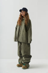ロゴコットンスーパーワイドパンツ / BSR2223FWPT005 LOGO COTTON SUPER WIDE PANTS KHAKI