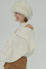  ZIPPER KNIT CARDIGAN SET / IVORY