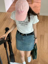 ルシャレタリングＴシャツ / LES CHATS LETTERING T-SHIRT WHITE