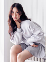 Lettering Round Neck Sweatshirt (W-MELANGE)