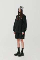 Reverse Bear Patch Crewneck_Black (6684840034422)
