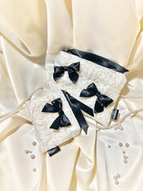 Glossy Organza Ribbon Zip-pouch (M)