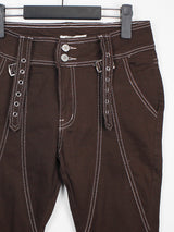 ブラウン ステッチ ブーツカット トラウザー / brown stitch bootcut trousers