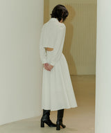 HIGH WAIST FLARE MAXI SKIRT - IVORY (6689408712822)