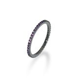 [S925]１㎜テニスリング/[S925] 1MM Violet Tennis Rilng (black silver)