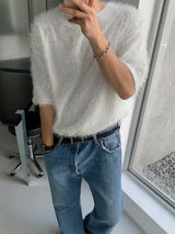 ユニークモヘアショートスリーブTシャツ