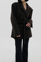 ダブルベルトウールジャケット / Double belt wool jacket (2color)