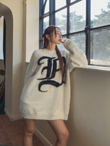 Bロゴアンゴラオーバーニット
