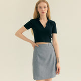 リネンベーシックスカート / Linen Basic Skirt (Gray)