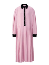 Lace pleated dress - Pink (6682486931574)