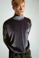 "PRE-ORDER 11/09~" DROP-SHOULDER VELVET TURTLE-NECK TEE / [プレオーダー11月09日〜] ドロップショルダーベルベットタートルネックTシャツ (4578690531446)