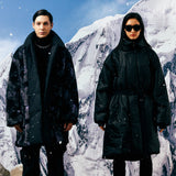 [UNISEX] Reversible Faux Fur and Double-Breasted Padded Coat (Purple) (6656403243126)