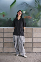 N-BT POCKET 1/2 COLLAR-TEE (Charcoal)