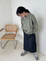 Modest indigo denim skirt