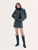 Leona tweed skirt CHARCOLE