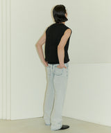 UNISEX SEMI WIDE SNOW DENIM PANTS M - LIGHT BLUE (6689427062902)