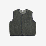 2トーンフリースベスト/TWO TONE FLEECE VEST_MIX KHAKI