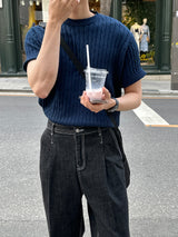 Breen Cable Round Short-Sleeved Knit (5 colors)