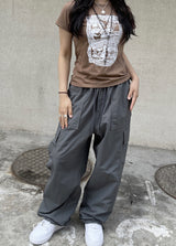 ナイロンバンディングカーゴワイドパンツ / nylon banding cargo wide pants