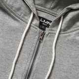 オーバーフィットプリンティングフードジップアップ/OVERFIT PRINTING HOOD ZIP-UP-MELANGE GREY